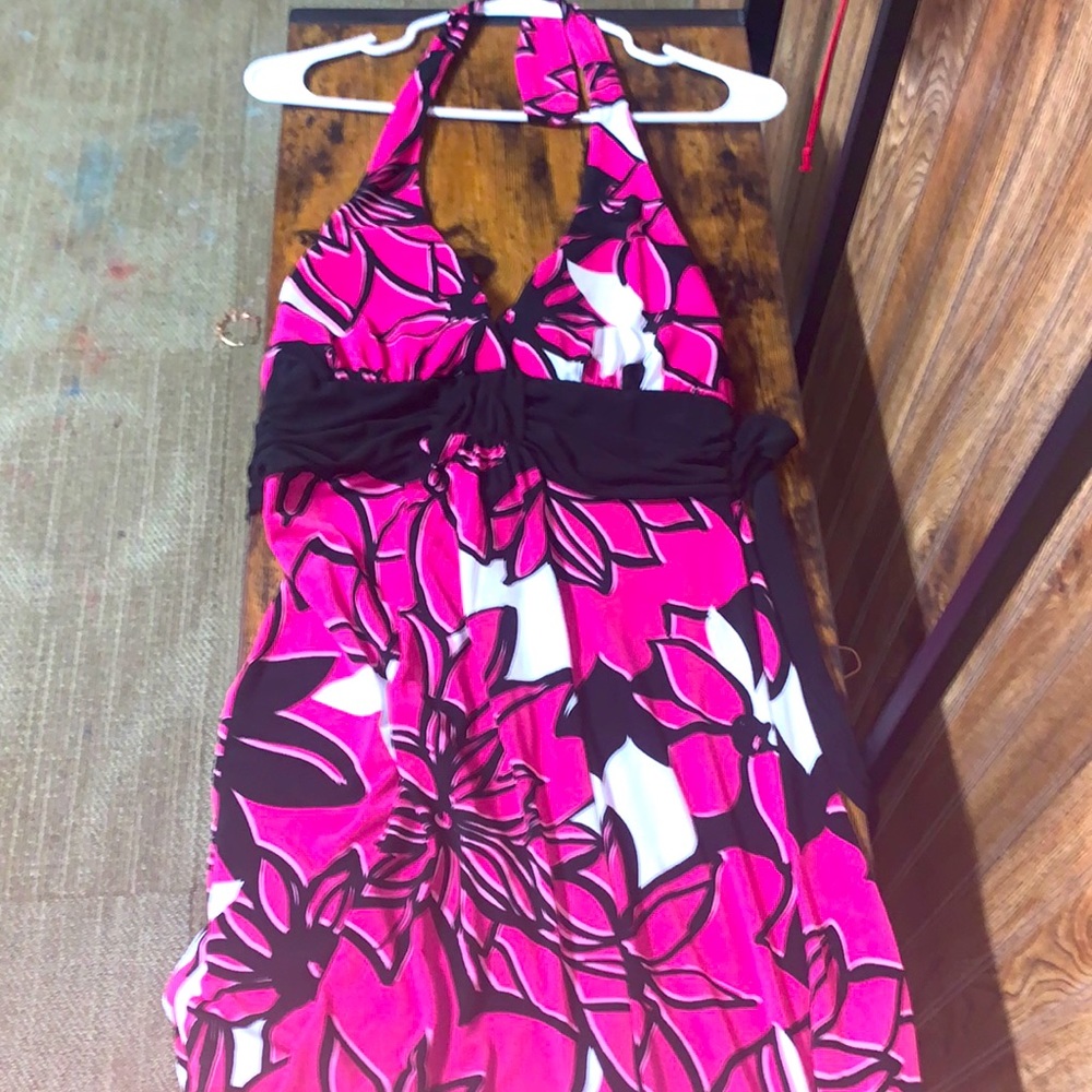 Pink neck tie dress💗